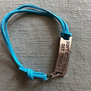 Silver & Turquoise Suede Bracelet
